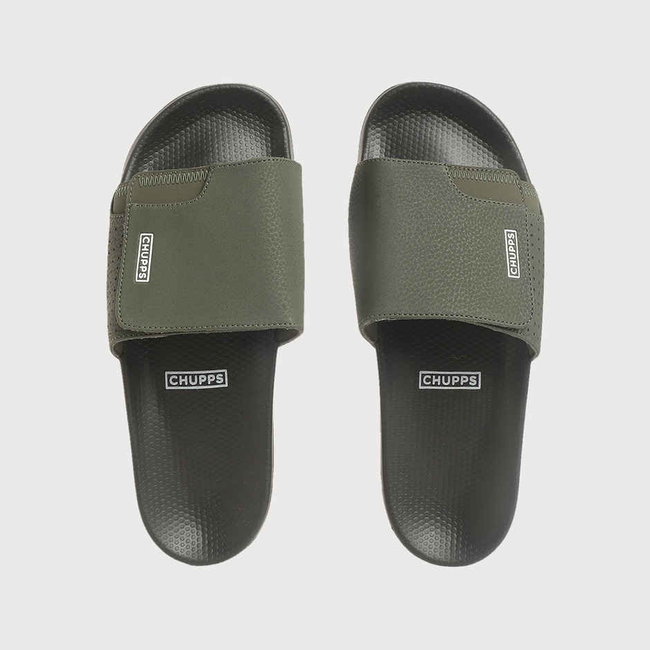 Chupps Solid Hues Black - Olive Men's | Casual Slider UK8