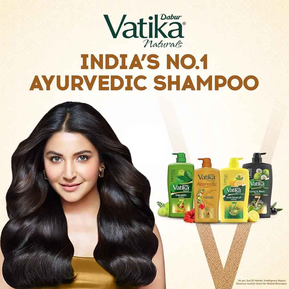 Dabur Vatika Naturals Ayurvedic Shampoo with 2X Damage Protection