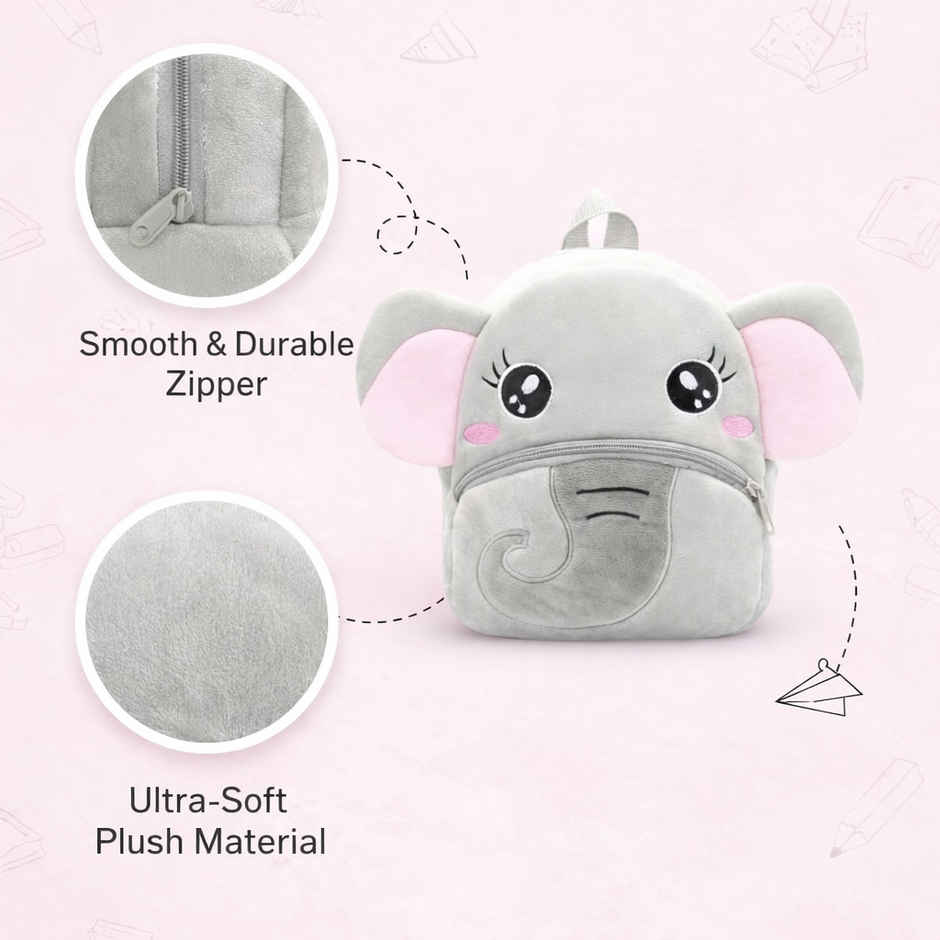 Kidara Baby Elephant Toddler Backpack Light Grey
