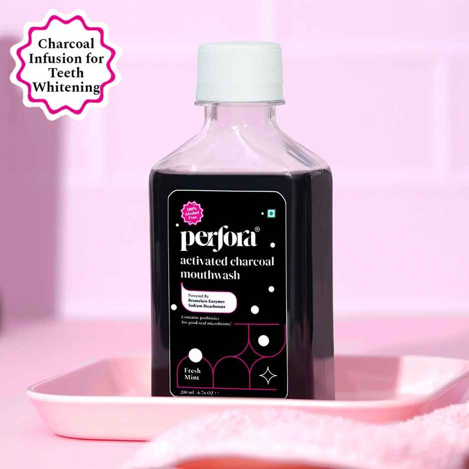 Perfora Alcohol Free Teeth Whitening Mouthwash (Activated Charcoal)