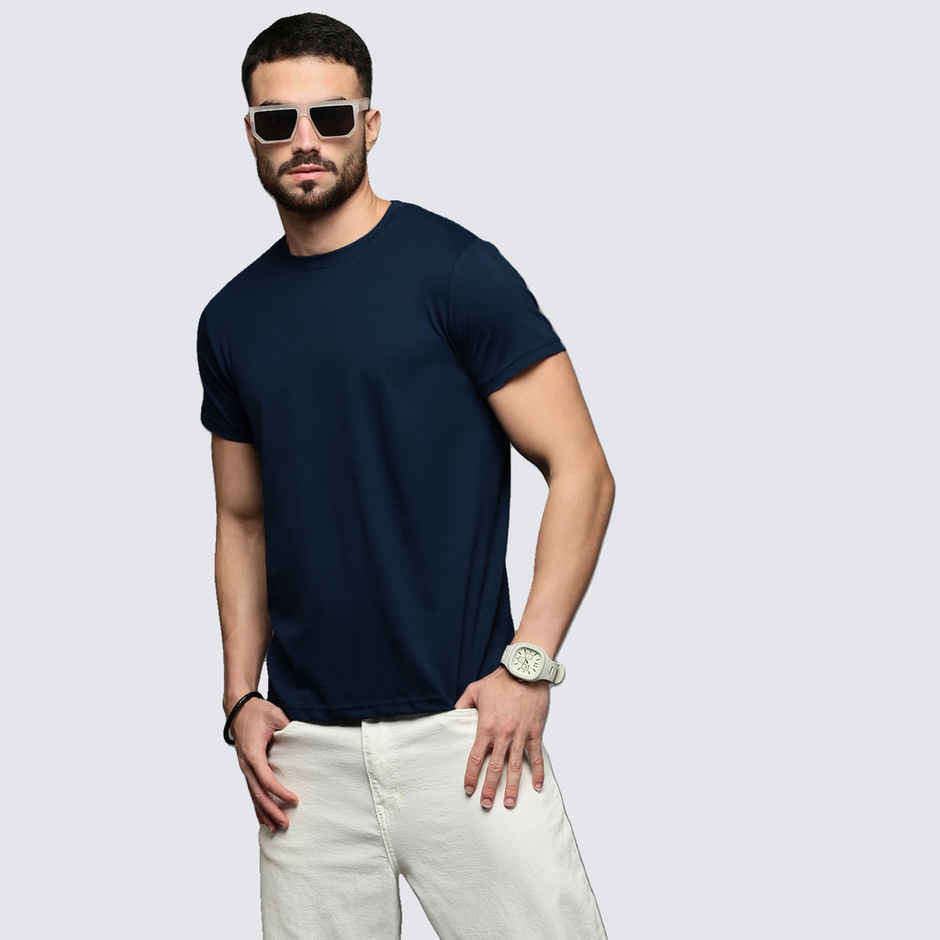 ACTIMAXX Men's Where Comfort Meets Performance Cozi Round Neck T-Shirt | Navy - L
