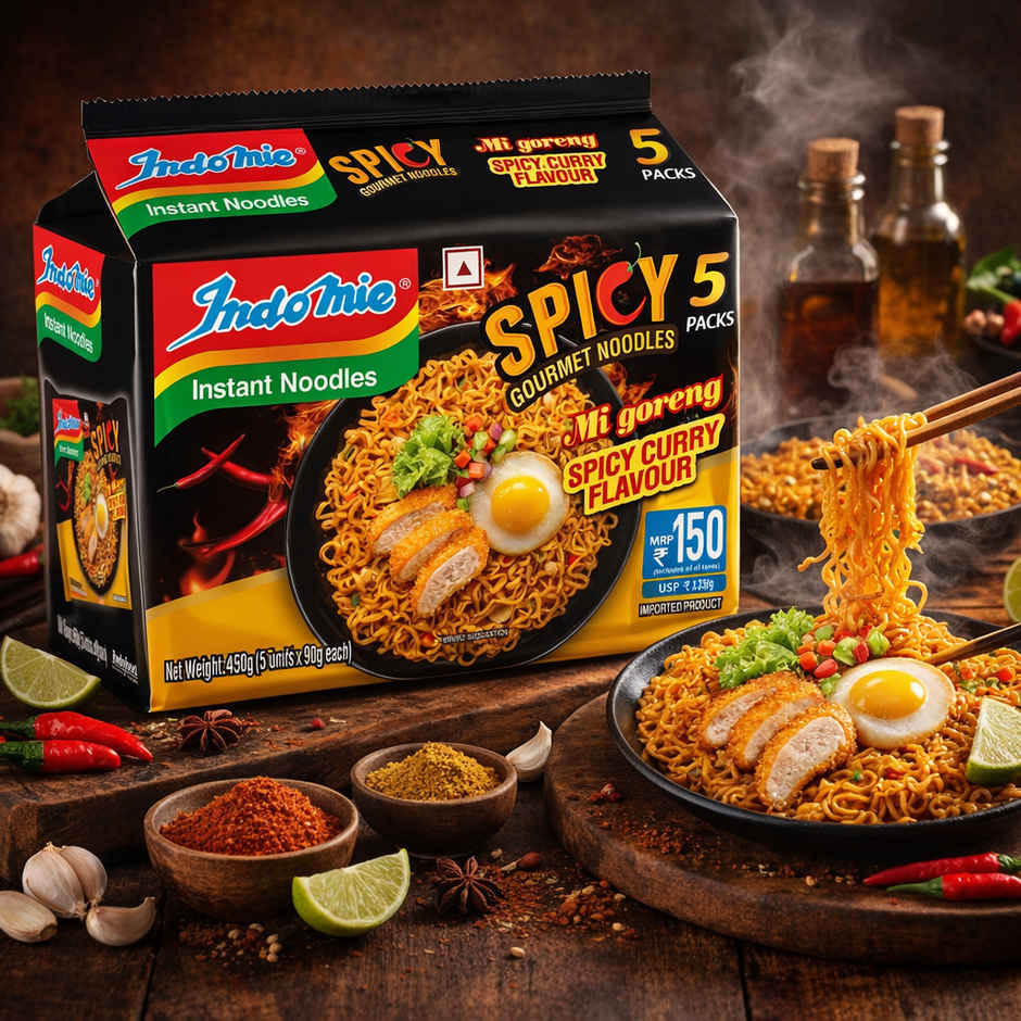 INDOMIE Instant Noodles Mi Goreng Spicy Curry Flavour Family Packs Combo