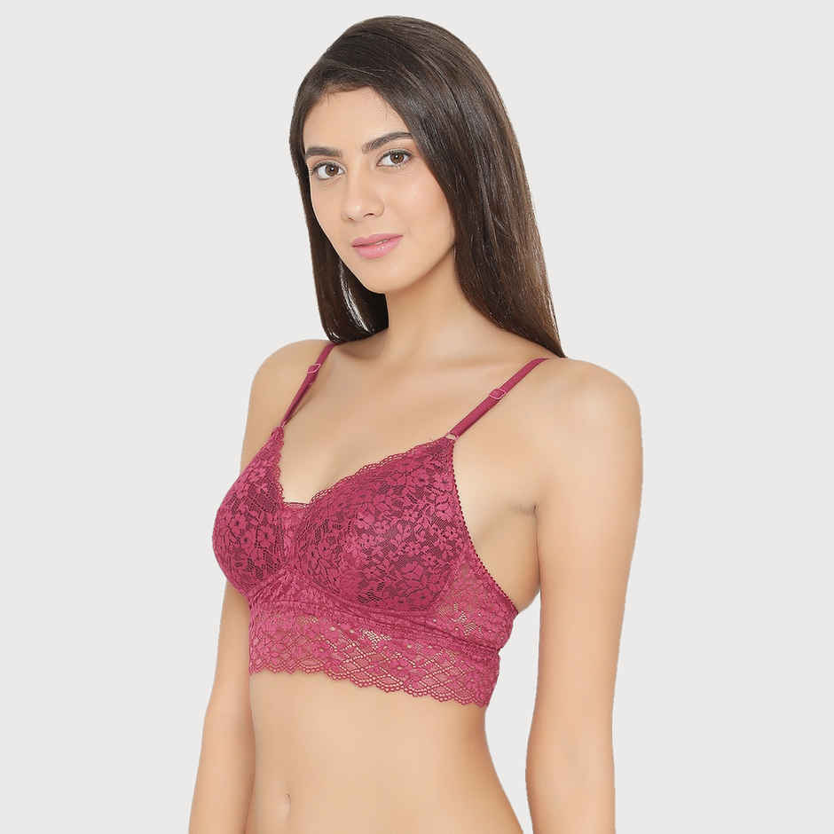 Clovia Women Padded Non-Wired Full Coverage Multiway Longline Bralette | Purple | 36B