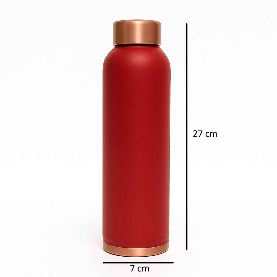OGGN Copper Water Bottle For Daily & Office Use 950 ml, Red |Pure Copper