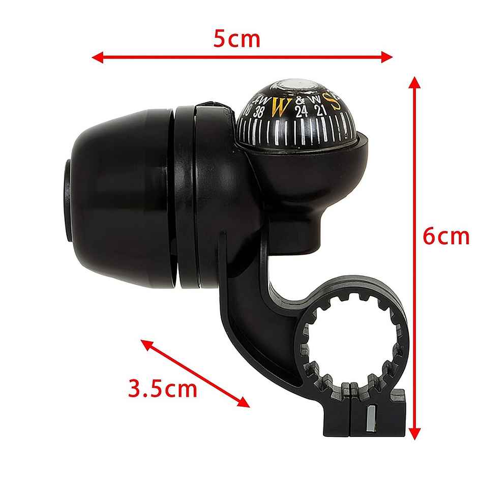 Zike Bicycle Navigation Compass And Handlebar Bell (Black)
