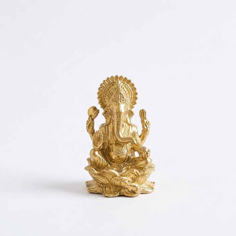 Lord Ganesha Idol | 2 Inch | Brass | Svasti