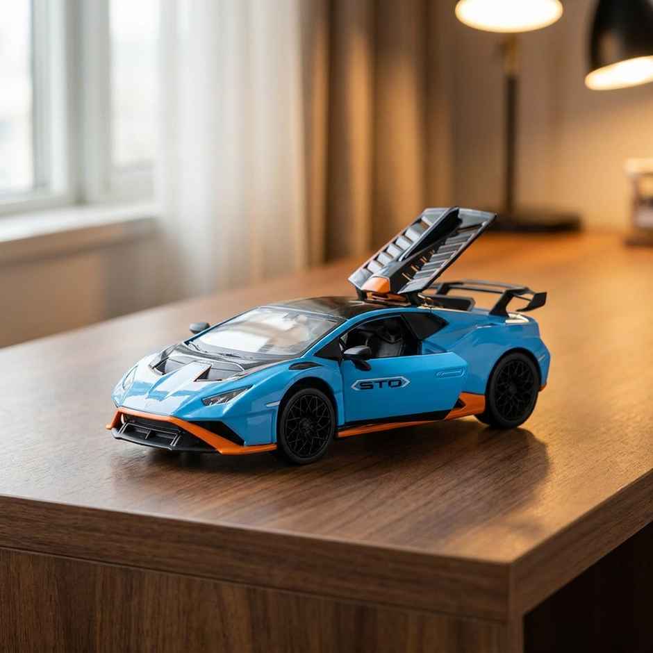MSZ Licensed 1:24 Lamborghini Huracan STO Diecast Model Car Blue