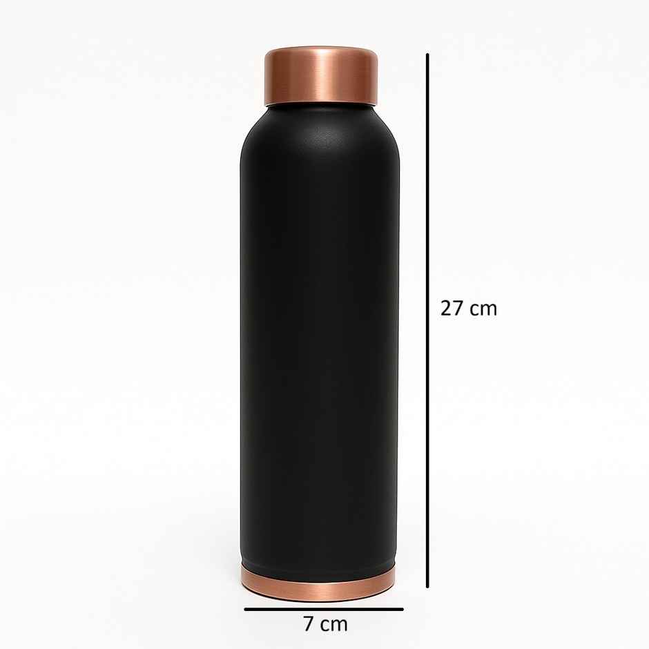 OGGN Copper Water Bottle For Daily & Office Use 950 ml, Black |Pure Copper