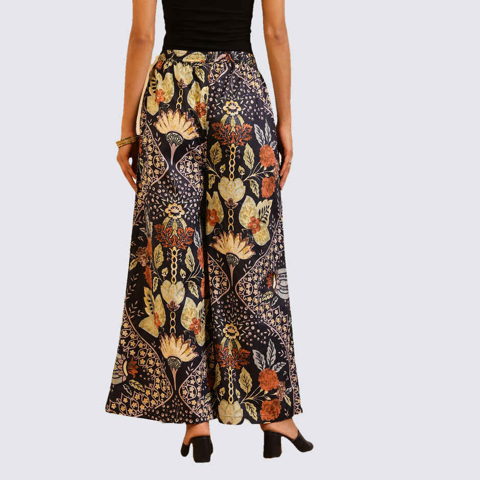 Sanskrutihomes Women's Cotton Palazzos | SE-SP-17 | Black - M