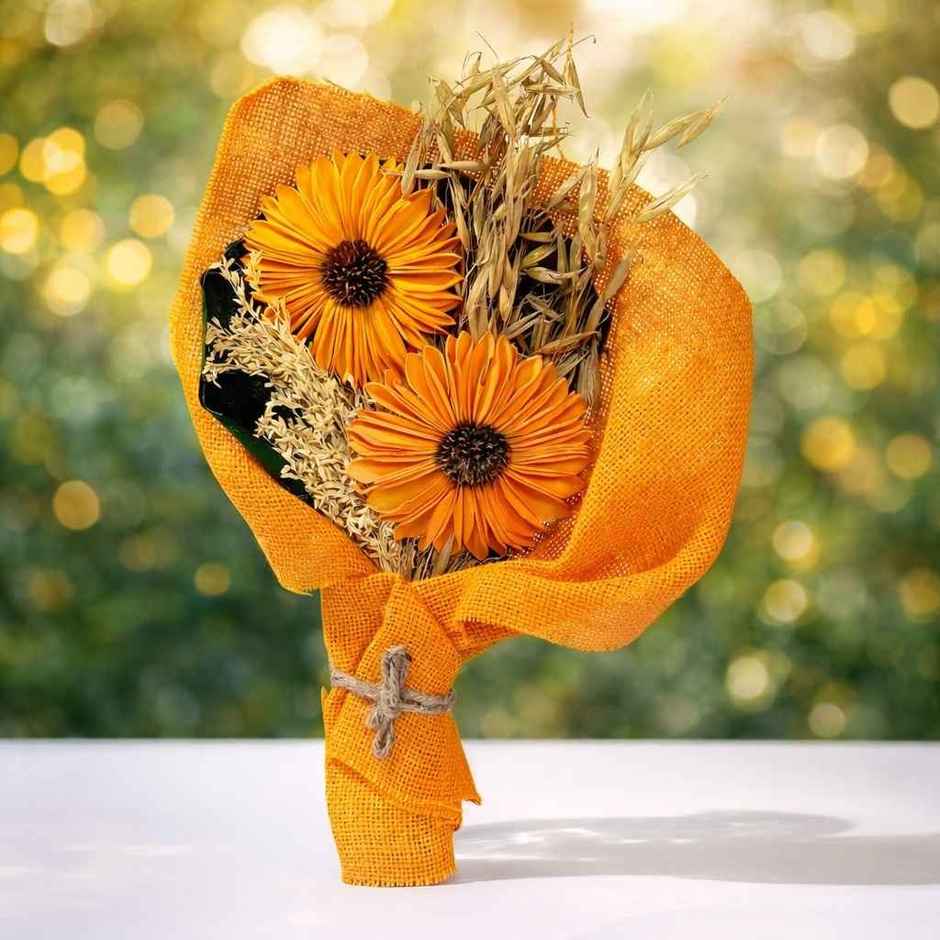 Sunflower Natural Dried Flowers Bouquet | Eternal Blooms