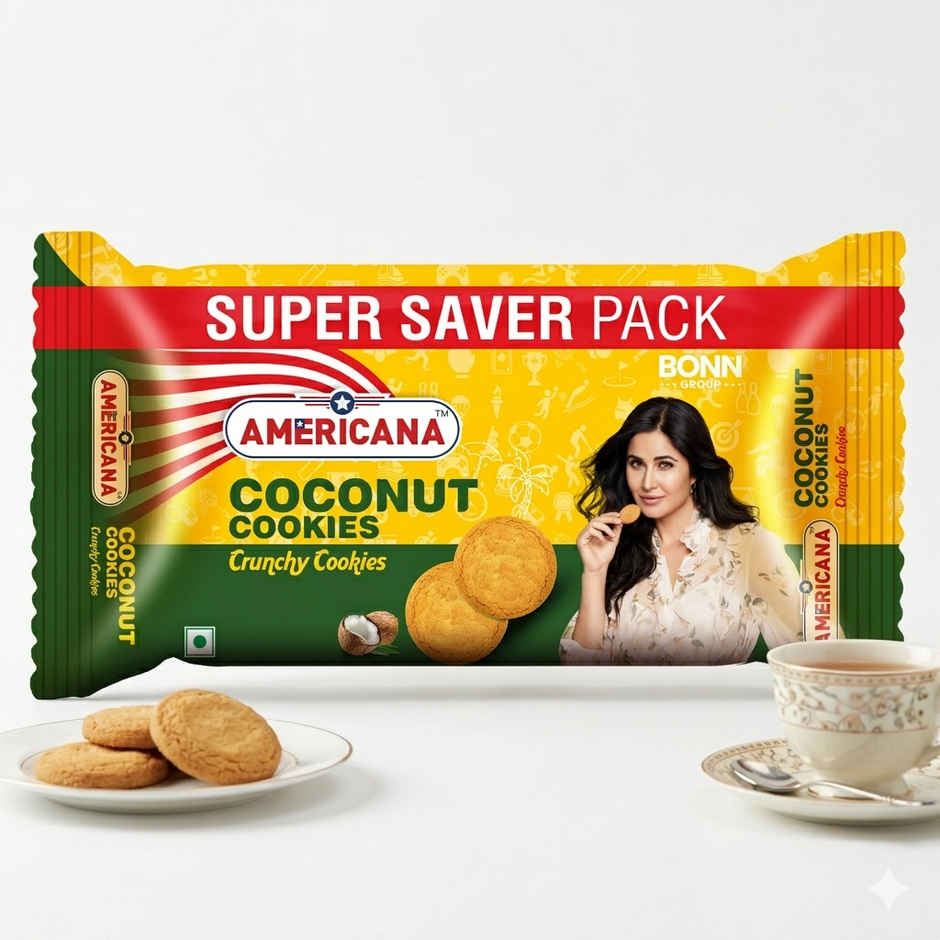 Americana Coconut Cookies - Crispy Crunchy Biscuits With Real Coconut Flavor - Family Pack