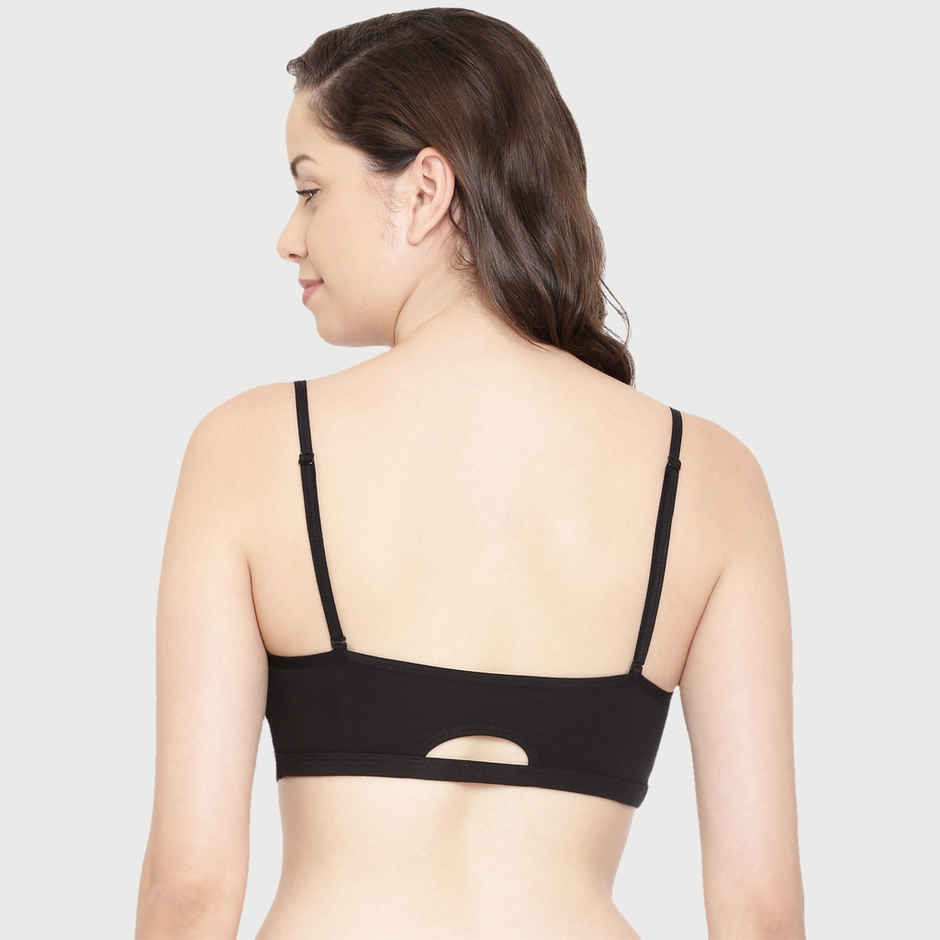 Enamor Women's A022 Full Coverage Comfort Cami Cotton Bra | Non Padded | Wirefree | Black - L