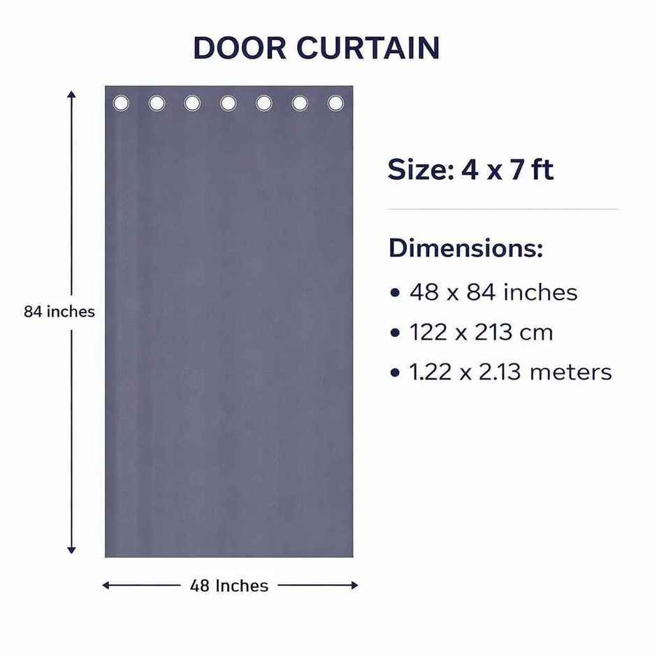 BAY6 Microfiber Cotton Door Curtains - Set of 2 - (7x4 ft) - Cream