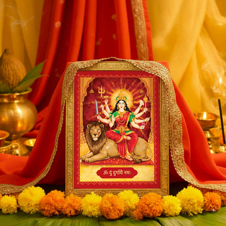 Sherawali Mata Deity Photo Frame | 22 x 17 cm | ServDharm