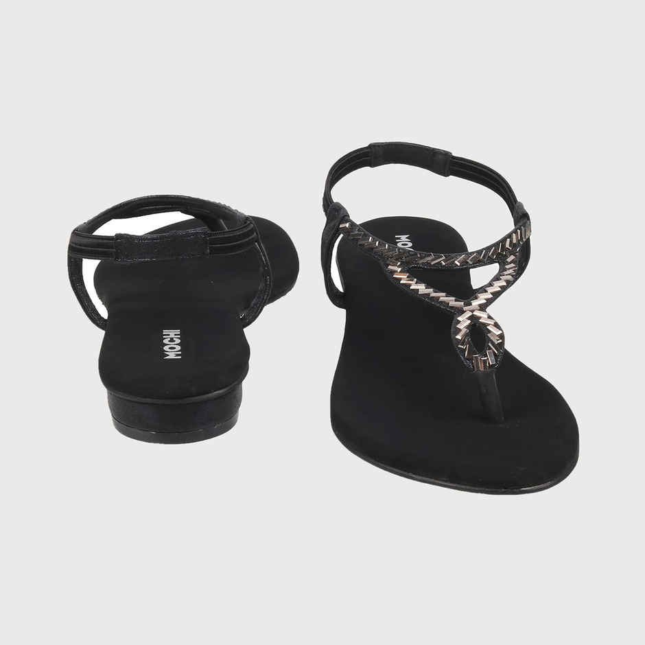Mochi Women Black Color Sandal Ethnic Size UK 6 (35-4917)