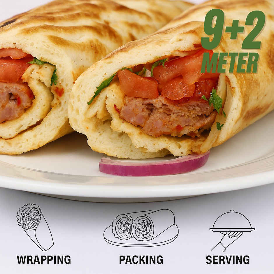 Deliwrap 2-in-1 Paper & Aluminium Foil Roll | 9+2 m | Greaseproof | Heat Retention | Food Wrap
