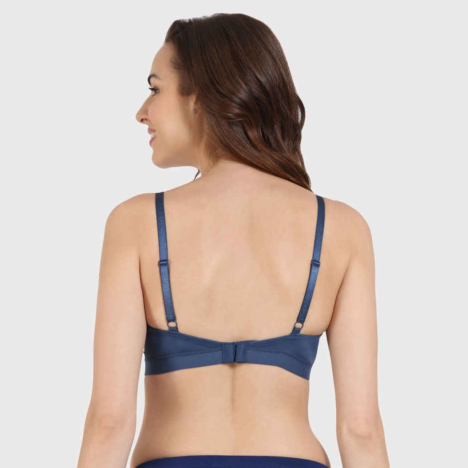 Zivame Women's Beautiful Basics Padded Non Wired 3/4Th Coverage T-shirt Bra | Blue - 34C