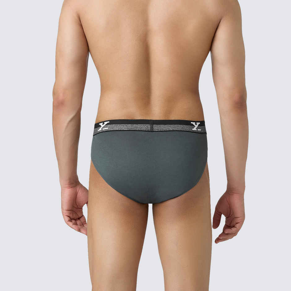 XYXX Men's Cotton Solid Briefs, Pack of 1, Anchor Grey| M