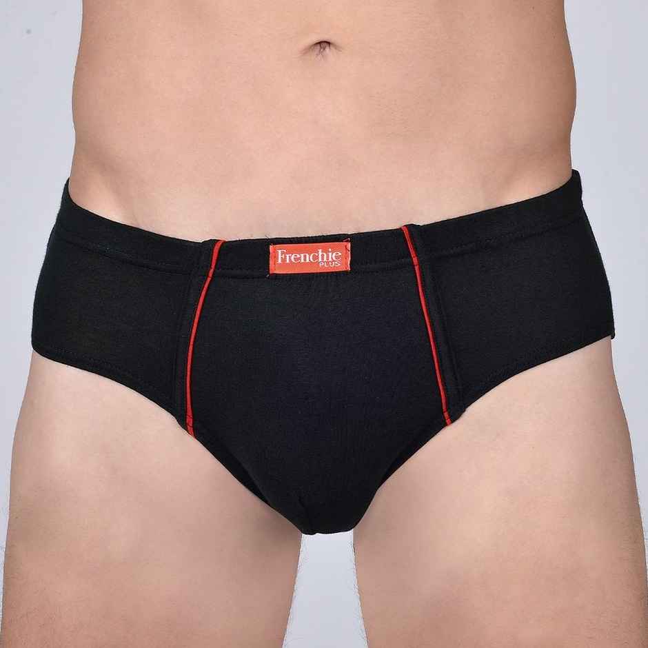 Frenchie Plus Mens Brief | Pack of 2 | Grey Melange | Black | 85 cm