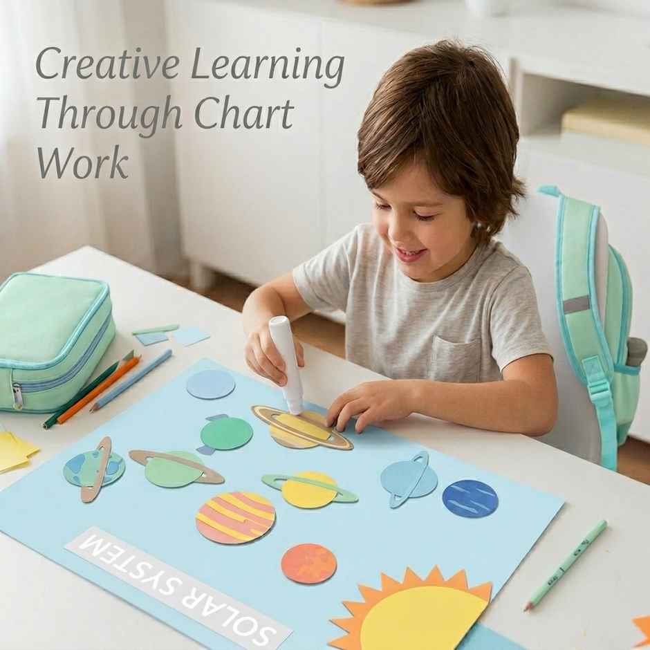 ABK Chart Paper Multicolour Set Of 10 | A1 Size | 22 x 28 In | A1