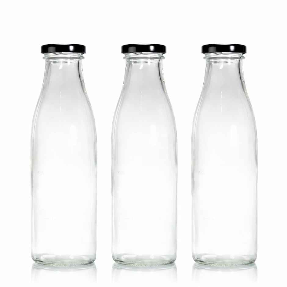 Lazer Glass Bottle | 500 ml | Leakproof Airtight for Milk, Juice & Water