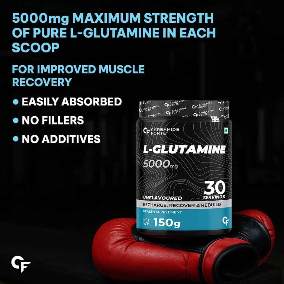 Carbamide Forte L Glutamine Supplement for Men | L Glutamine Powder 5000mg | Glutamine Supplement