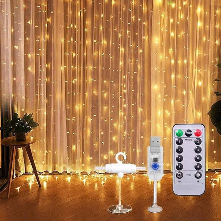 Desidiya Fairy Curtain Light With Remote 10 x 10 Feet - Magical Ambiance For Weddings And Events