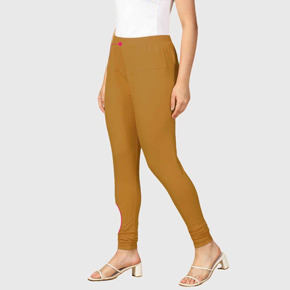 PYNK By Lux Cozi Women Ultra Soft 360 Stretch Premium Cotton Churidar Leggings|Tan Brown|Free Size