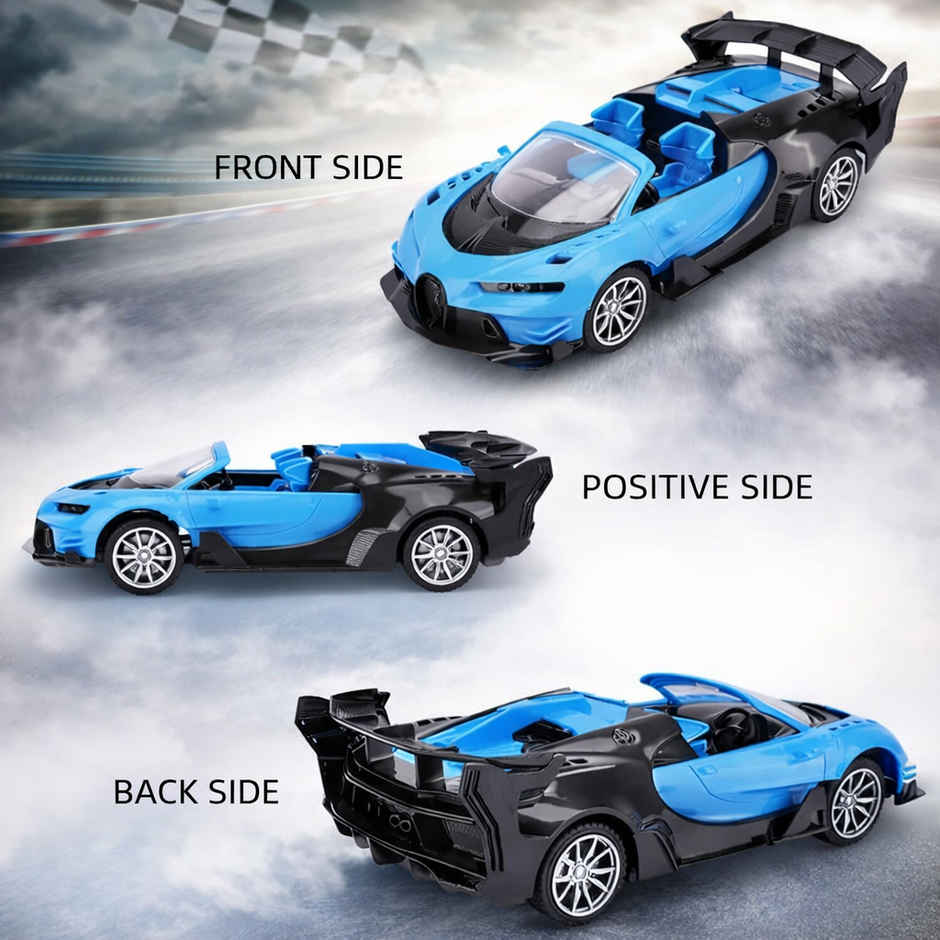 Fablue Blue Color Open Top Sports Remote Control Toy Car for Kids