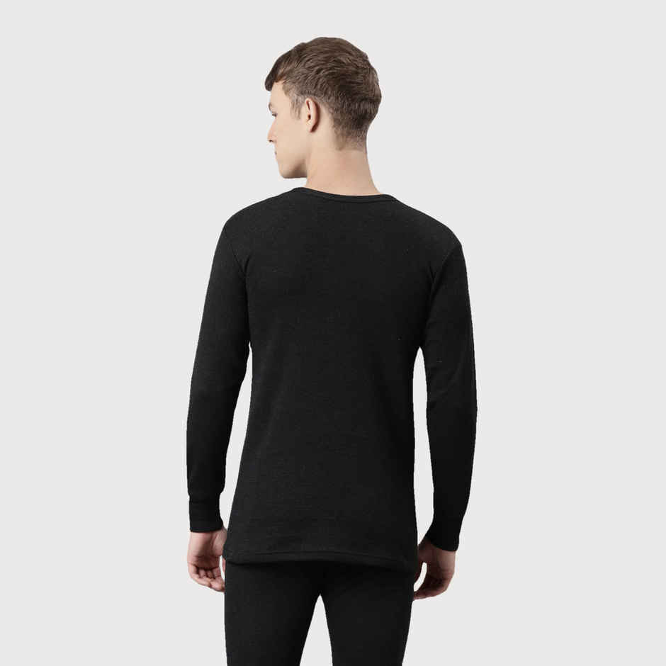 Rupa Thermocot Volcano Round Neck Full Sleeve Thermal Top For Men | Anthra Melange - XXL