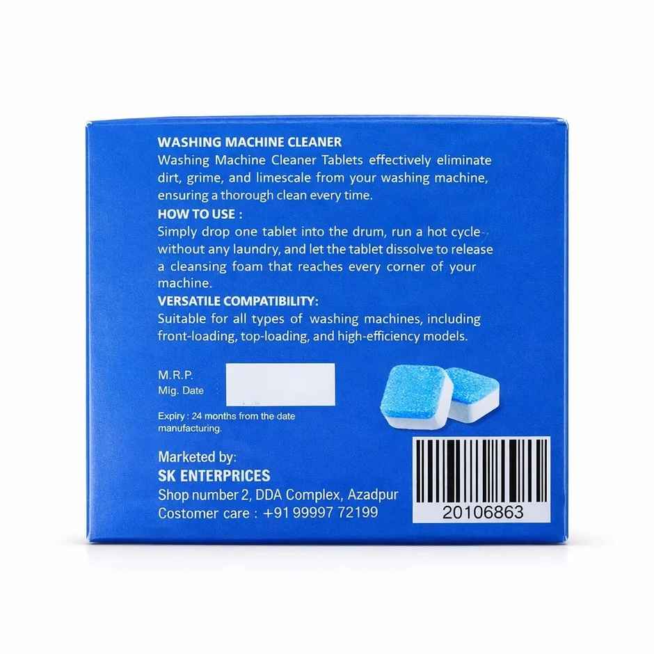 Voiish Washing Machine Cleaner Tablets | Deep Cleaning Descaler for Front & Top Load Machines | Pack of 12