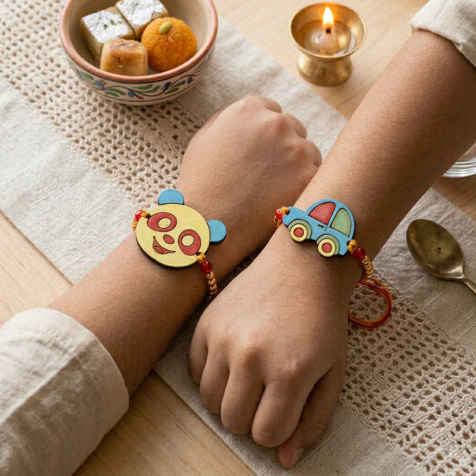 DIY Rakhi Bear & Car Painting Kit for Kids | Unique Find | Pack of 2 | Mad Over Prints