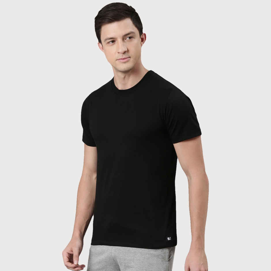 Rupa Jon Men's Round Neck T-Shirt Style | RJ 901 | Jet Black - S