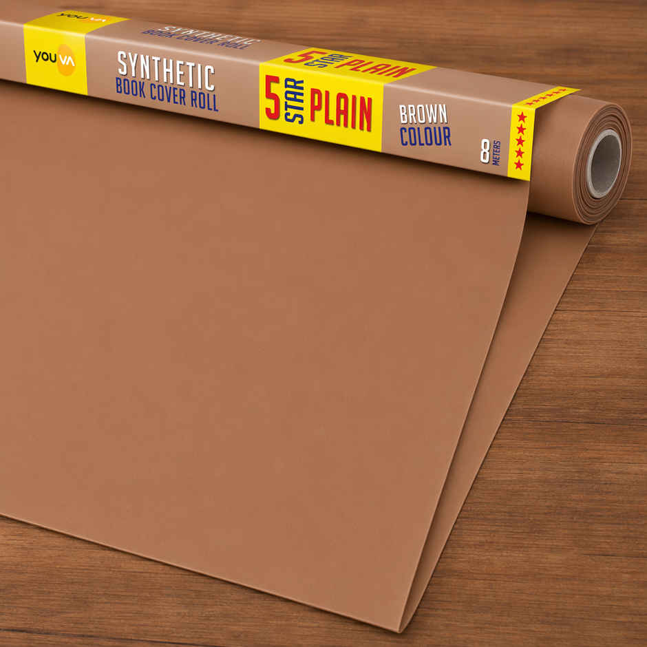 Navneet Youva Synthetic Cover Rolls Plain 5 Star 8 Meters Length X 35.5 Cm Height Brown