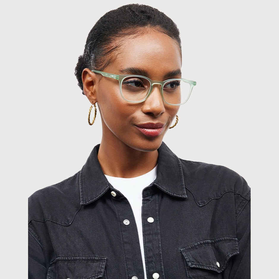 Lenskart Hustlr Unisex Solid TR90 Computer Glasses | Jade Green - M