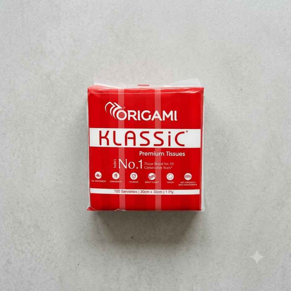 Origami Klassic Plain Paper Napkins 1 Ply | 100 Pulls | Pack of 1