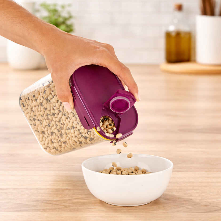 DesignLand Zedak Airtight Smart Storage Containers | Easy Pour Lid & Locking Clips | 700 ml