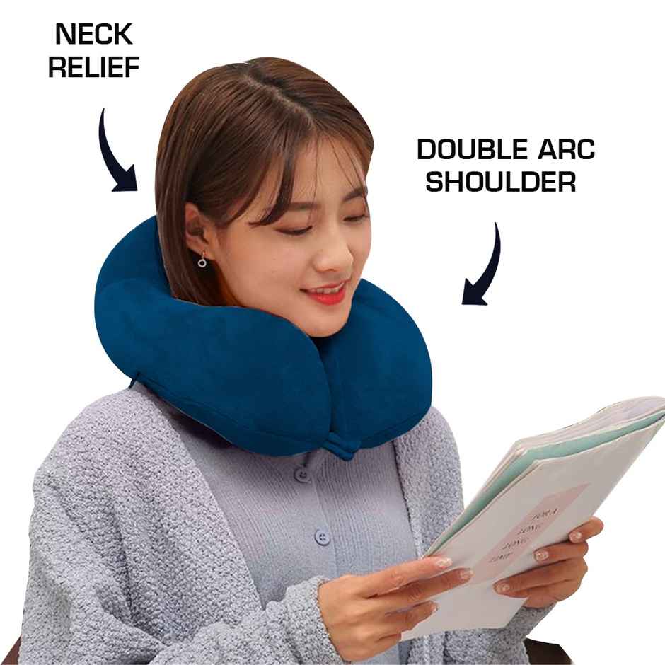 Billebon Unisex Fiber Neck Pillow | Navy Blue