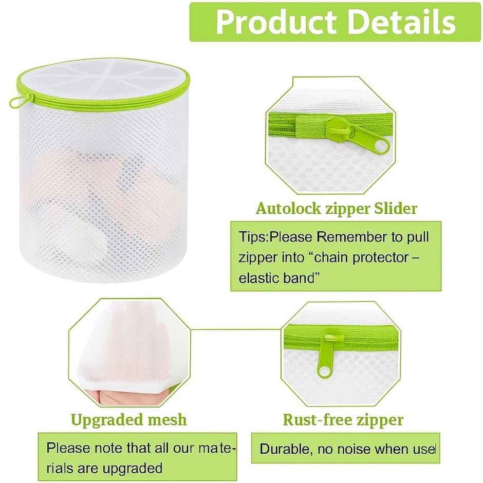 Perpetual Cylindrical Mesh Bra Wash Bags For Lingerie And Delicates | White