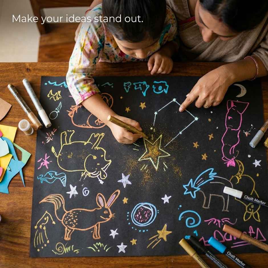 ABK Chart Paper Black Set of 10 | 22 x 28 in | A1