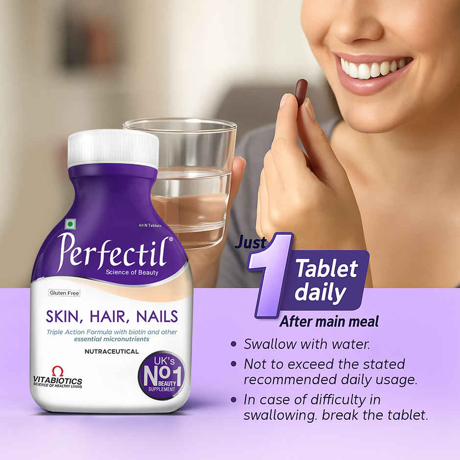 Perfectil Triple Active Tablets with Biotin Hair, Skin and Nail Support Supplement