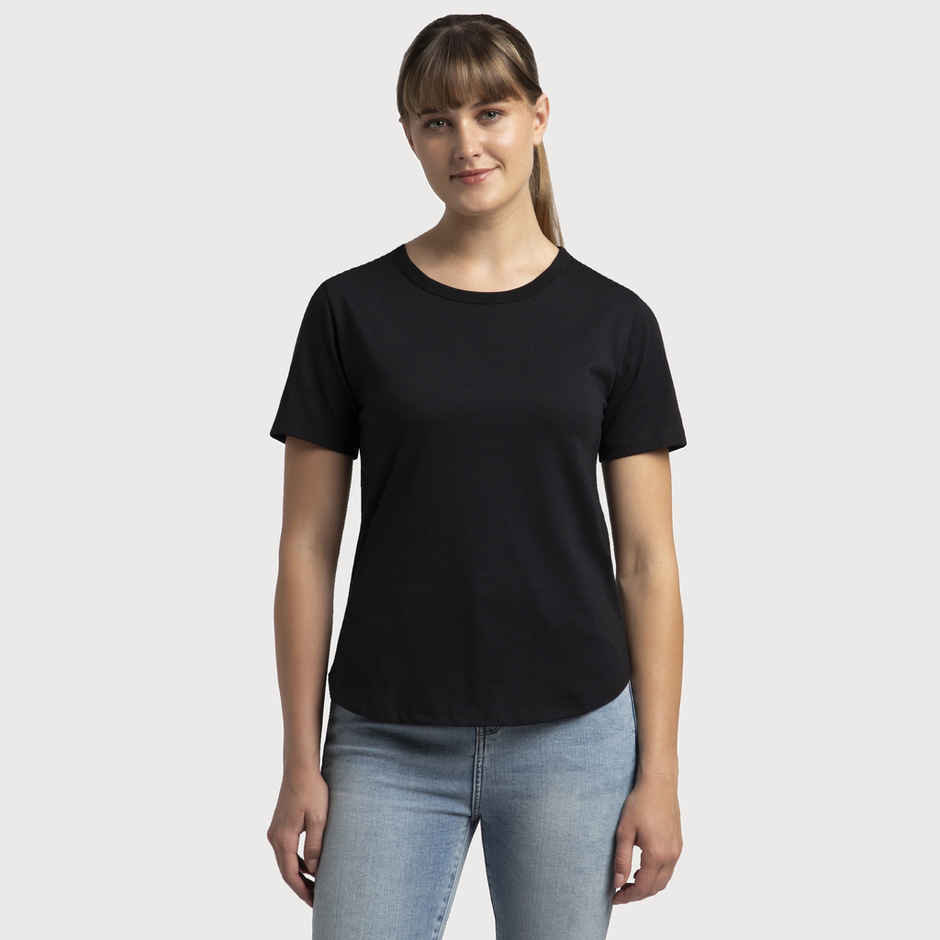 Jockey Women Cotton Rich Half Sleeve T-shirt | Black - XL