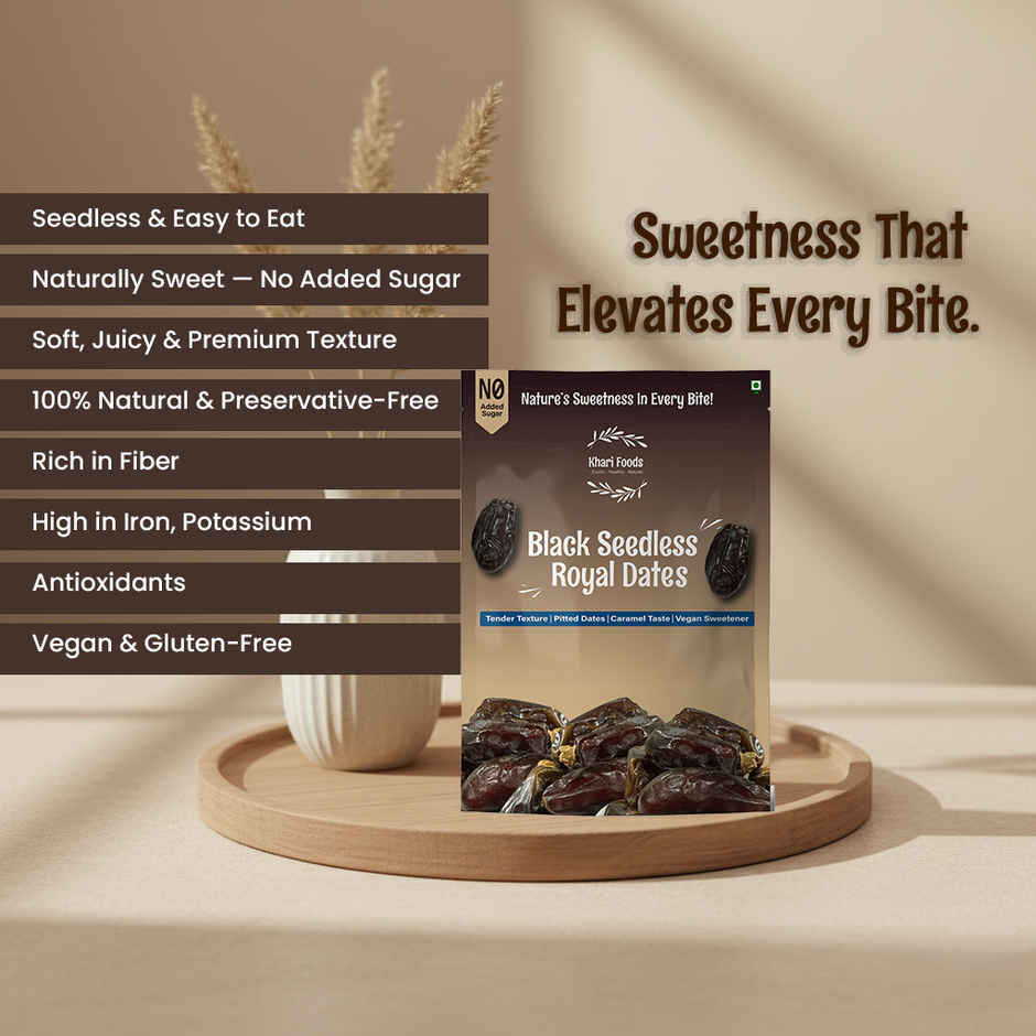 Khari Foods Royal Seedless Dates | Khajur Combo 