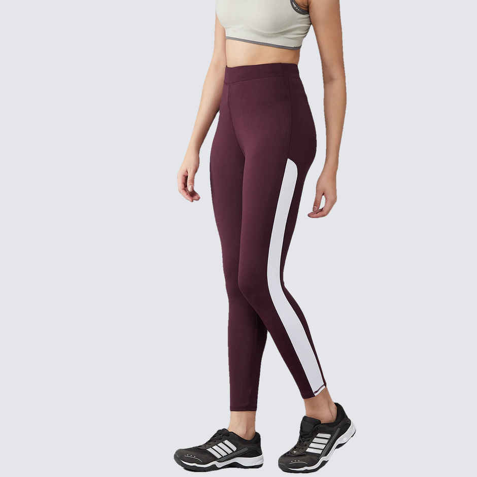 Blinkin Women's Gym Tights & Pants - Maroon | Squat Proof | Active Wear | Yoga Pants | M