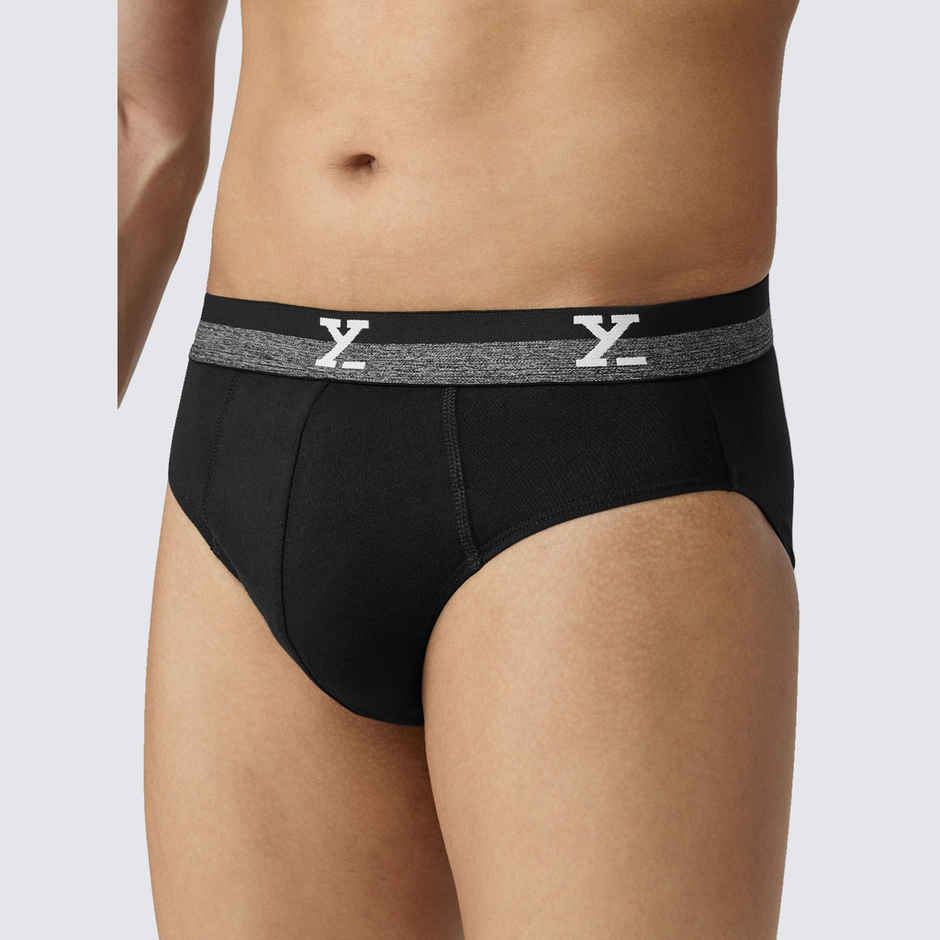 XYXX Men's Cotton Solid Briefs, Pack of 1, Jet Black| L