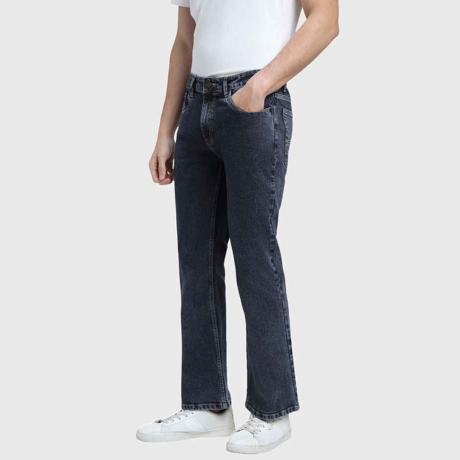 Dennis Lingo Men's Boot Cut Washed Stretchable Jeans | Indigo | 38