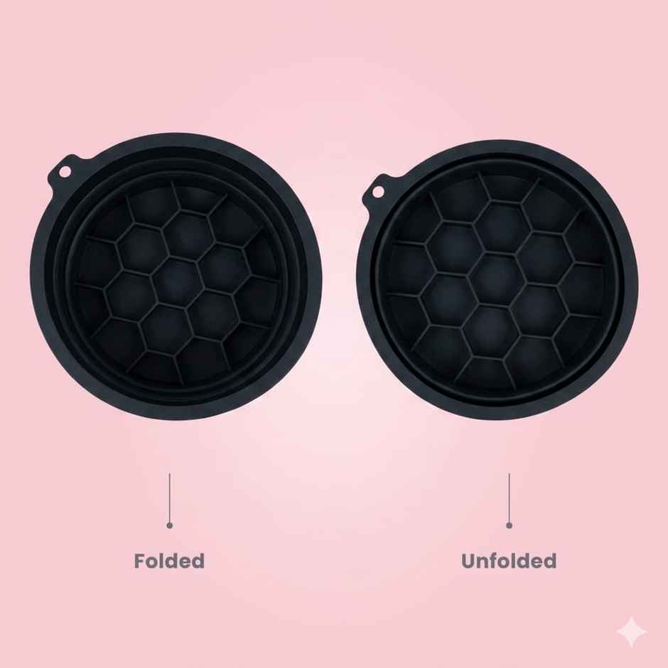 Beautiliss Face Bowl for Ice with Built-in Icetray | Portable Foldable Silicone Ice Facial Bowl | Black