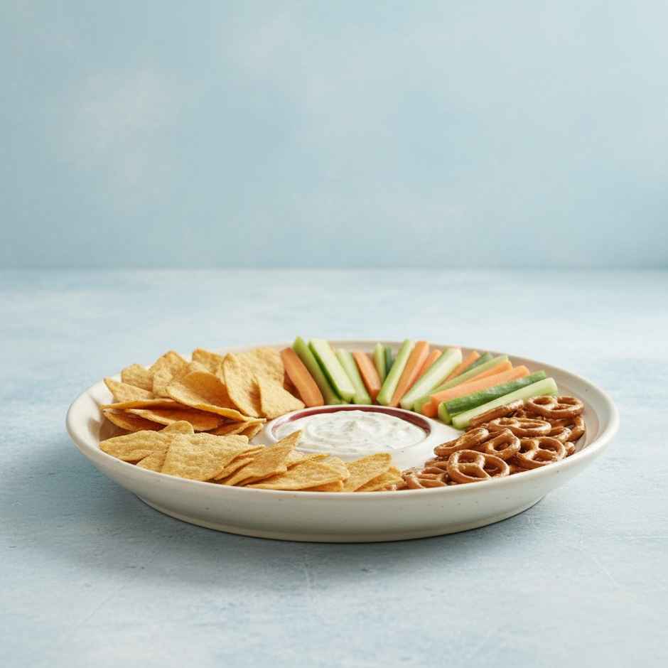BlackCarrot Chip & Dip Platter | Red & White | Animal Bone Ash Free Ceramic Stoneware