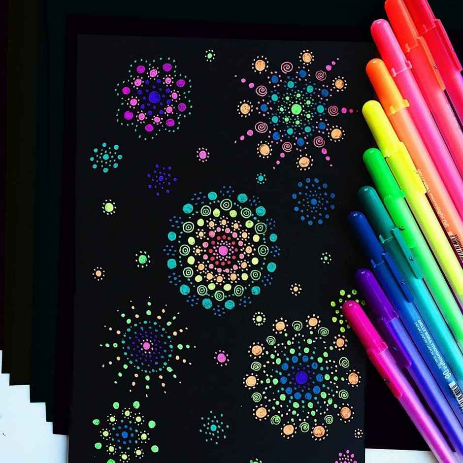 Drawguud Black Paper 200Gsm A4 8.3X11.7 In Pack Of 20