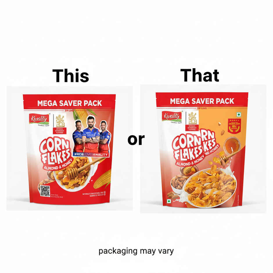 Kwality Corn Flakes With Almond & Honey - Made With Golden Corns